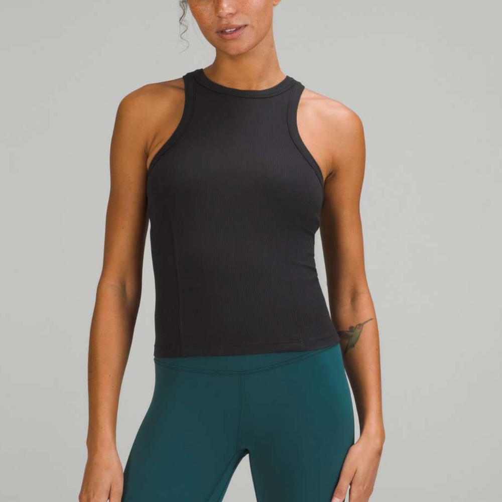 Lululemon Ribbed Nulu Racerback Yoga Tank Top In Black